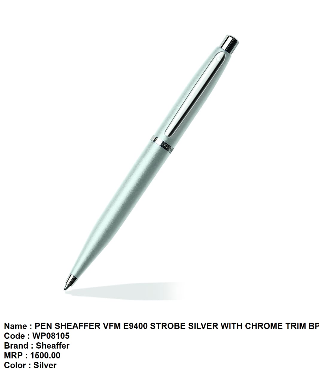 Pen sheaffer vfm E9400 strobe silver with chrome trim bp